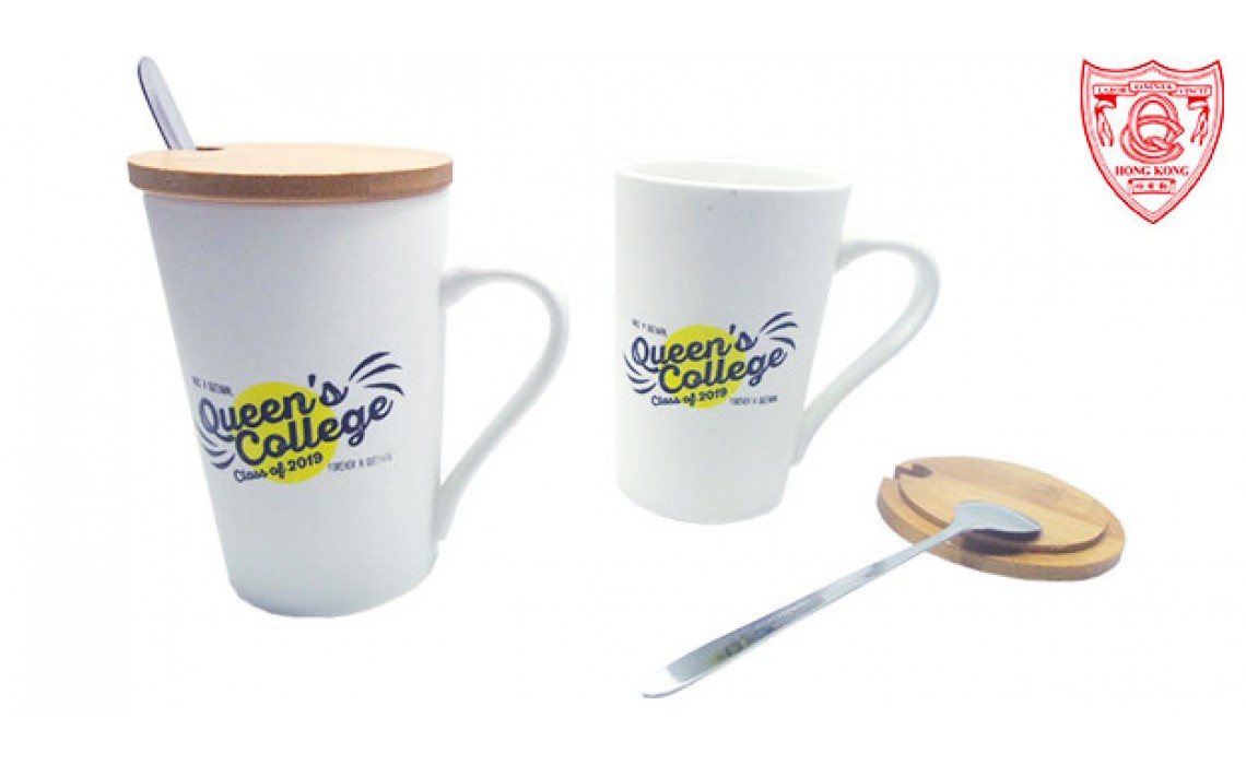 Ceramic Mug with Spoon and Lid-Queen's College