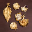 黃銅金葉子擺件