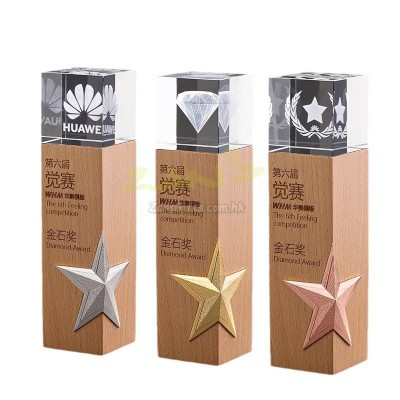 Wooden Crystal Trophy Wooden Crystal Trophy