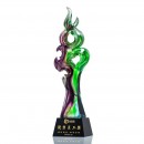 Green Purple Colorful Crystal Trophy