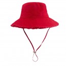 Frayed Solid‑Color Cotton Bucket Hat Frayed Solid‑Color Cotton Bucket Hat