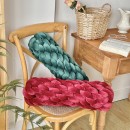 Knitted Long Twisted Braid Throw Pillow Knitted Long Twisted Braid Throw Pillow