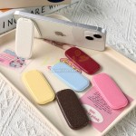 仿皮紋手機支架折疊鏡