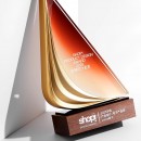 創意帆船金屬水晶獎座