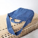 Solid Color Literary One-Shoulder Denim Messenger Bag