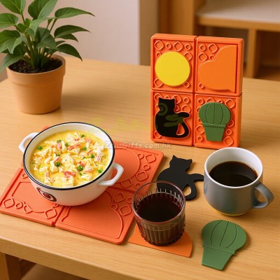 可拆卸拼圖矽膠餐墊