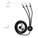 Logo發光二拖三充電線