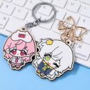 Wooden rubber-like embossed keychain