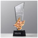 Colorful Flying Dove Crystal Trophy
