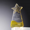 Five-pointed star crystal trophy