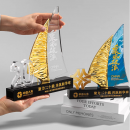 Creative Sailboat Crystal Trophy