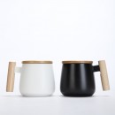 425ML Ceramic Mug with Wooden Handle