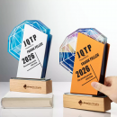 金屬水晶實木獎座