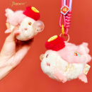 Small Fish Blowing Bubbles Plush Keychain Pendant