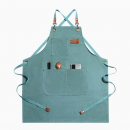 Cross tied denim apron