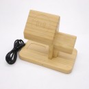 Bamboo Wood Three-In-One Magnetic Charging Stand