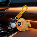 Bubble-blowing fish squeeze toy keychain