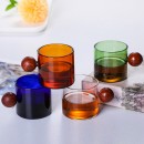 Colored Glass With Wooden Handle