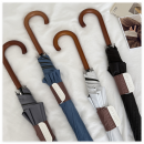 Retro Wooden Handle Black Vinyl Umbrella Retro Wooden Handle Black Vinyl Umbrella