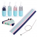 Reusable Portable Collapsible Silicone Straws