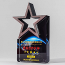 彩色五星水晶獎座