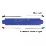 Ruler with 4pcs Ball Pen