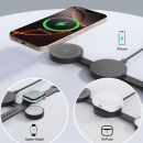 Folding three - in - one magnetic wireless charger