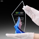 Glazed Cloud Glass Crystal Trophy