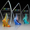 Glazed Cloud Glass Crystal Trophy