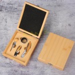 高級不鏽鋼開瓶器套裝竹盒