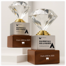 钻石水晶实木奖座