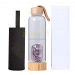 Natural Crystal Crushed Stone Health Glass With Bamboo Lid