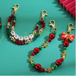 聖誕鑰匙扣串珠手機鏈