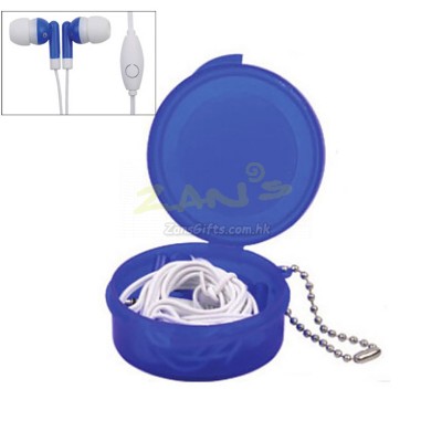 Earbuds in Case with Keyring with Mic