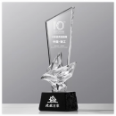 Colorful Flying Dove Crystal Trophy