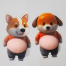 大肚皮小狗捏捏樂解壓玩具防撞貼紙