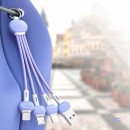 Three-In-One Charging Cable With Keychain