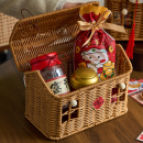 Rattan - woven storage basket gift box