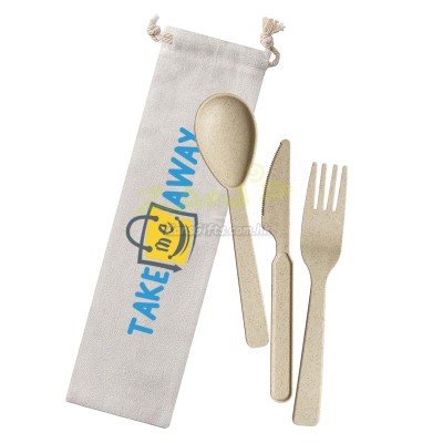 Wheat Straw Utensils In Bag