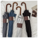 Retro Wooden Handle Black Vinyl Umbrella Retro Wooden Handle Black Vinyl Umbrella