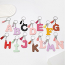 PU leather keychain with 26 English letters