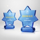 Creative Seven-pointed Star Blue Crystal Trophy