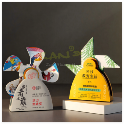 創意金屬旋轉水晶獎座