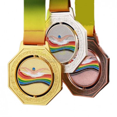 Rotating swimming Medal