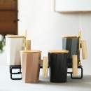 Wooden Handle Ceramic Mug