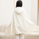 按扣披肩連帽毛毯
