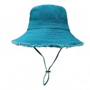 Frayed Solid‑Color Cotton Bucket Hat Frayed Solid‑Color Cotton Bucket Hat