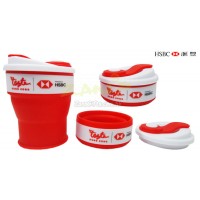 350ML 折疊矽膠咖啡杯-滙豐銀行