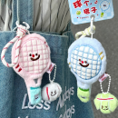 公仔网球拍钥匙扣挂件