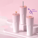 700ML大容量吸管自動彈跳漸變保溫杯 700ML大容量吸管自動彈跳漸變保溫杯